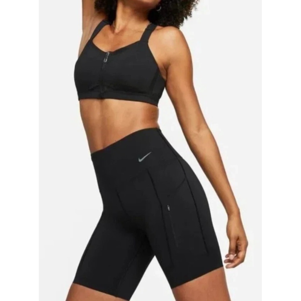 Nike Firm Support High Waisted 8" Shorts Womens Small Black DQ5923 010 $70 - Picture 5 of 6